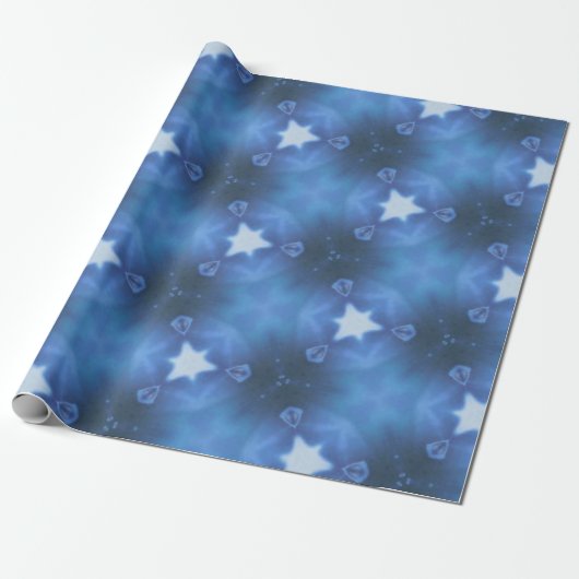 Papier cadeau bleu étoile (Déroulé)
