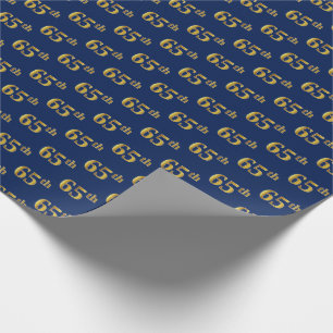 Papier Cadeau Bleu, événement d'or soixante-cinquième de Faux