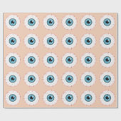 Papier Cadeau Bleu Eyeball Motif Halloween Bloodshot Eyeball (Plat)