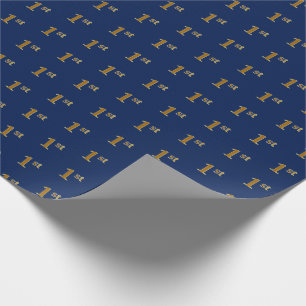 Papier Cadeau Bleu, Faux Gold 1er (Premier) Enveloppement d'évén