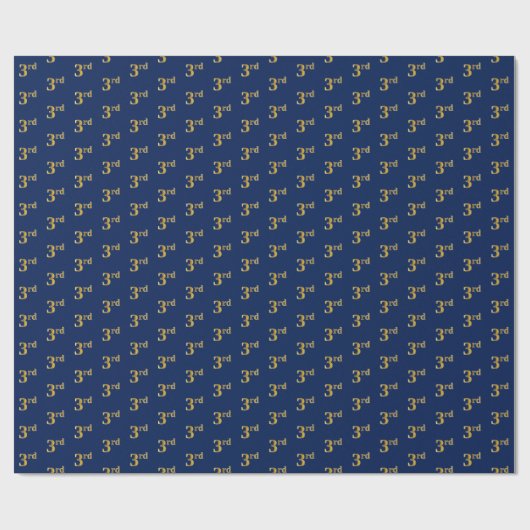 Papier Cadeau Bleu, Faux Gold 3e (troisième) Enveloppement d'évé (Plat)