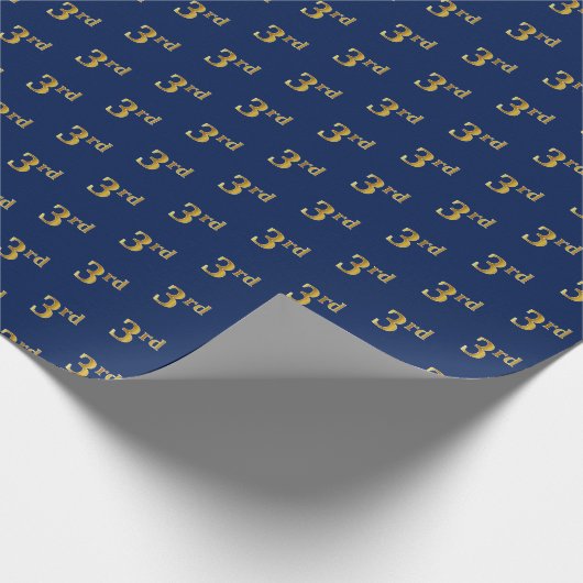 Papier Cadeau Bleu, Faux Gold 3e (troisième) Enveloppement d'évé (Coin)
