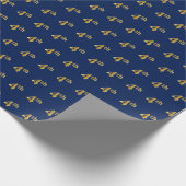 Papier Cadeau Bleu, Faux Gold 4e (quatrième) Enveloppement de l' (Coin)