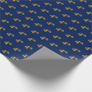 Papier Cadeau Bleu, Faux Gold 4e (quatrième) Enveloppement de l'