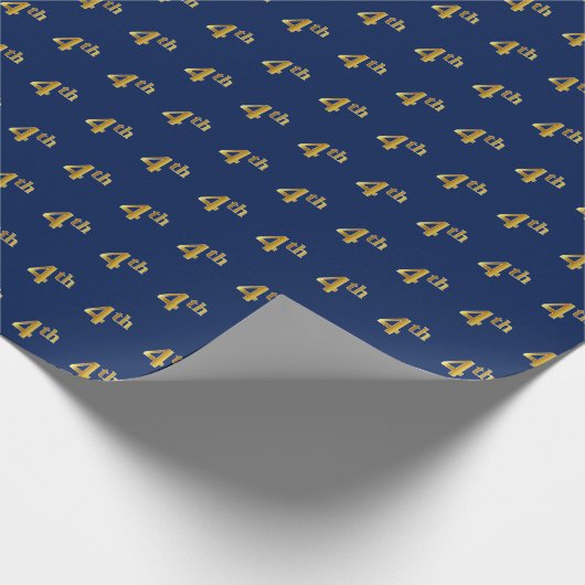 Papier Cadeau Bleu, Faux Gold 4e (quatrième) Enveloppement de l' (Coin)