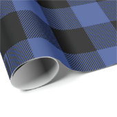 Papier Cadeau Bleu Flannel Boy Plaid (Coin rond)