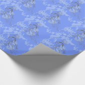 Papier Cadeau Bleu-Fleur Barrel Racer (Coin)