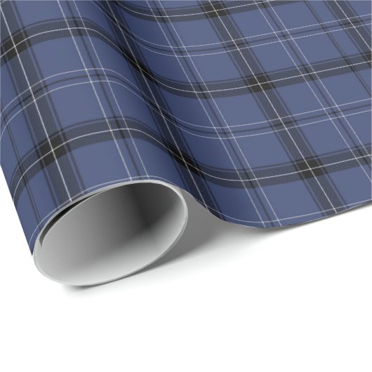 Papier Cadeau Bleu foncé Plaid Toutes les occasions (Coin rond)