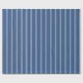 Papier Cadeau Bleu foncé & rayures bleues (Plat)