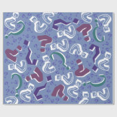 Papier Cadeau Bleu fou d'énigme de mystère de points (Plat)