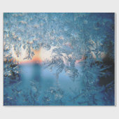 Papier Cadeau Bleu Frost Hiver Noël Matin (Plat)