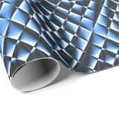 Papier Cadeau Bleu géométrique.... (Coin rond)