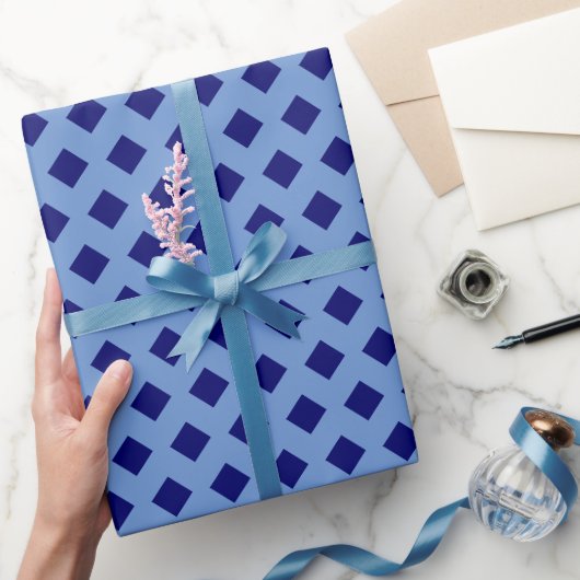 Papier Cadeau Bleu géométrique simple (Cadeaux)