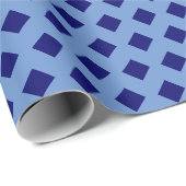 Papier Cadeau Bleu géométrique simple (Coin rond)