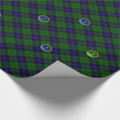 PAPIER CADEAU BLEU GREEN ÉCOSSE TARTAN, SAPPHIRE EMERALD GEMS (Coin)