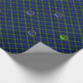 PAPIER CADEAU BLEU GREEN ÉCOSSE TARTAN, SAPPHIRE EMERALD GEMS (Coin)