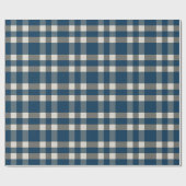 Papier Cadeau Bleu Gris Blanc Buffle Check (Plat)