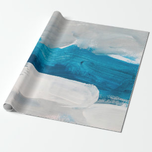 Papier Cadeau Bleu, gris et blanc Art Abstrait peinture noir