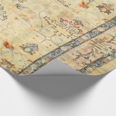 Papier Cadeau Bleu gris jaune Dusty Raffiné  (Coin)