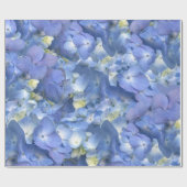 Papier Cadeau Bleu Hydrangée en fleurs (Plat)