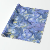 Papier Cadeau Bleu Hydrangée en fleurs (Déroulé)