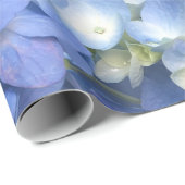 Papier Cadeau Bleu Hydrangée en fleurs (Coin rond)