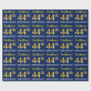 Papier Cadeau Bleu, Imitation or Look "44e anniversaire"