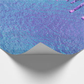 Papier Cadeau Bleu Iridescente Parties scintillant pourpre Lits  (Coin)