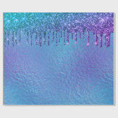 Papier Cadeau Bleu Iridescente Parties scintillant pourpre Lits  (Plat)