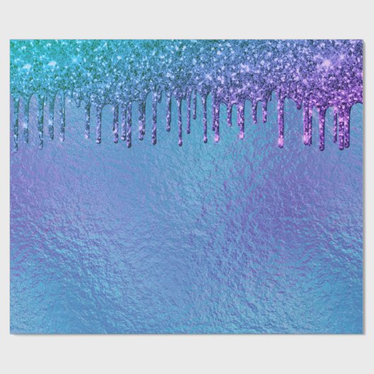 Papier Cadeau Bleu Iridescente Parties scintillant pourpre Lits  (Plat)