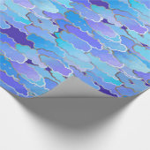 Papier Cadeau Bleu japonais de nuages, de crépuscule, de (Coin)