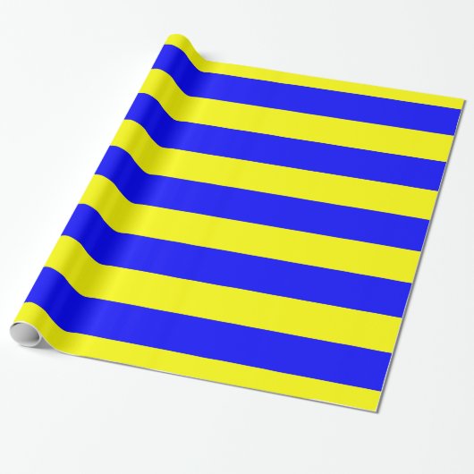 Papier Cadeau Bleu jaune Delta (Déroulé)