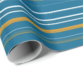 Papier Cadeau Bleu jaune et blanc (Coin rond)
