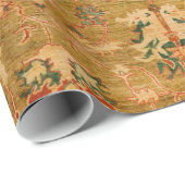 Papier Cadeau Bleu jaune perse vert  (Coin rond)