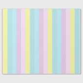 Papier Cadeau Bleu Jaune Violet Pastel Couleurs Cadeau rayé (Plat)