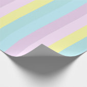 Papier Cadeau Bleu Jaune Violet Pastel Couleurs Cadeau rayé (Coin)