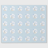 Papier Cadeau Bleu lapin Plaid Joyeux anniversaire (Plat)