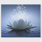 Papier Cadeau Bleu lotus blanc chic (Plat)