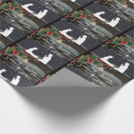 Papier Cadeau Bleu Lune Noël Nativité Enveloppe cadeau (Coin)