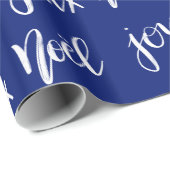 Papier Cadeau Bleu manuscrit des vacances | de manuscrit de (Coin rond)