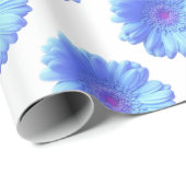 Papier Cadeau Bleu marguerite (Coin rond)