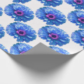 Papier Cadeau Bleu marguerite bleu photo florale (Coin)