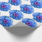 Papier Cadeau Bleu marguerite bleu photo florale (Coin)