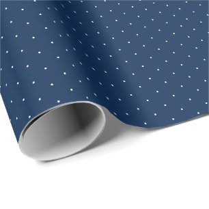 Papier Cadeau Bleu marine bleu blanc minuscule pois chic élégant