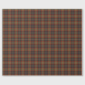 Papier Cadeau Bleu marine et motif rustique rouge de plaid (Plat)
