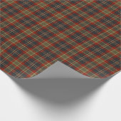 Papier Cadeau Bleu marine et motif rustique rouge de plaid (Coin)