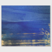 Papier Cadeau Bleu marine et or (Plat)