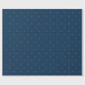 Papier Cadeau Bleu Marine Et Taches Blanches (Plat)