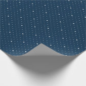 Papier Cadeau Bleu Marine Et Taches Blanches (Coin)