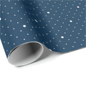 Papier Cadeau Bleu Marine Et Taches Blanches (Coin rond)
